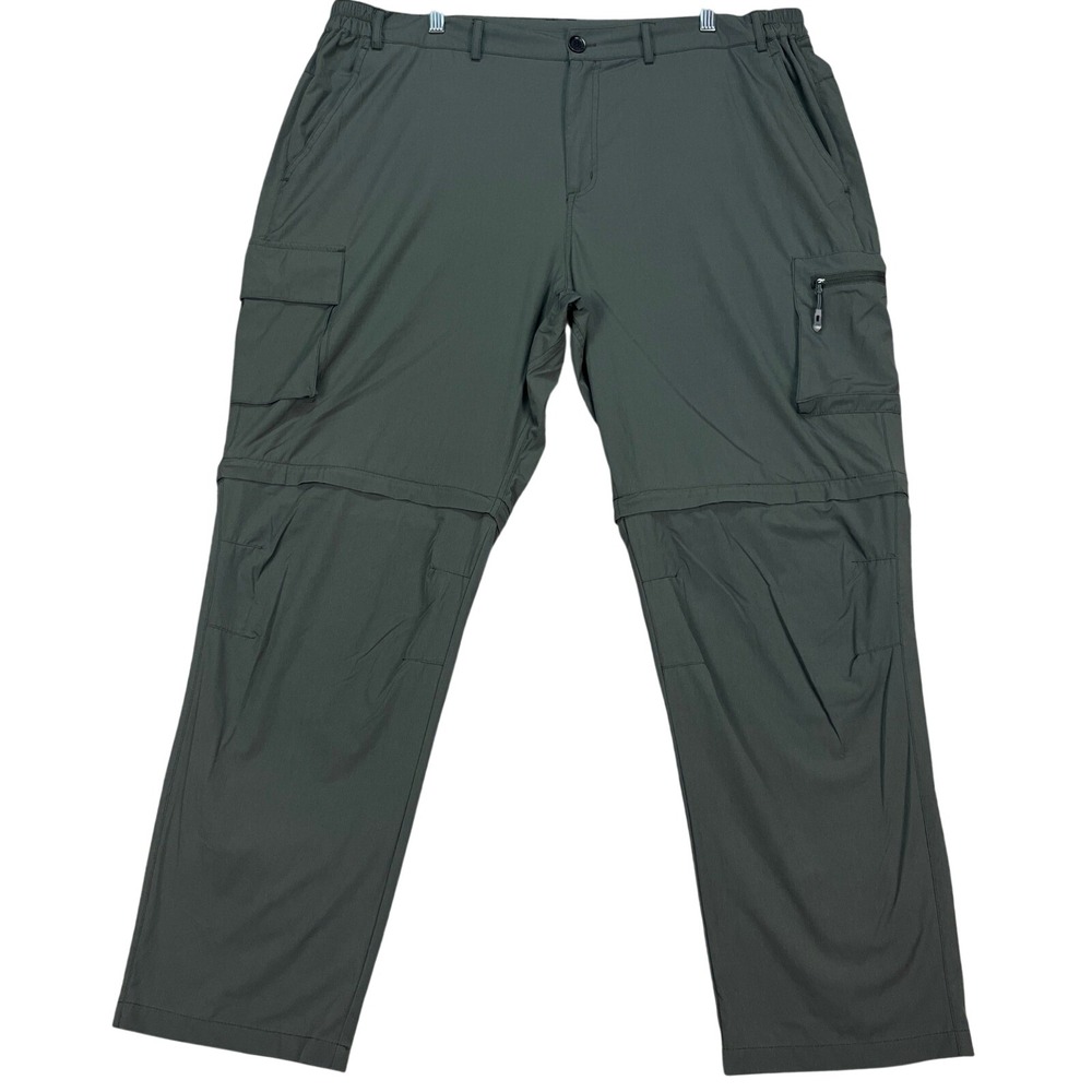 Gash Hao Mens Convertible Green Cargo Pants Size 42x30‎ Hiking Travel Zip Off